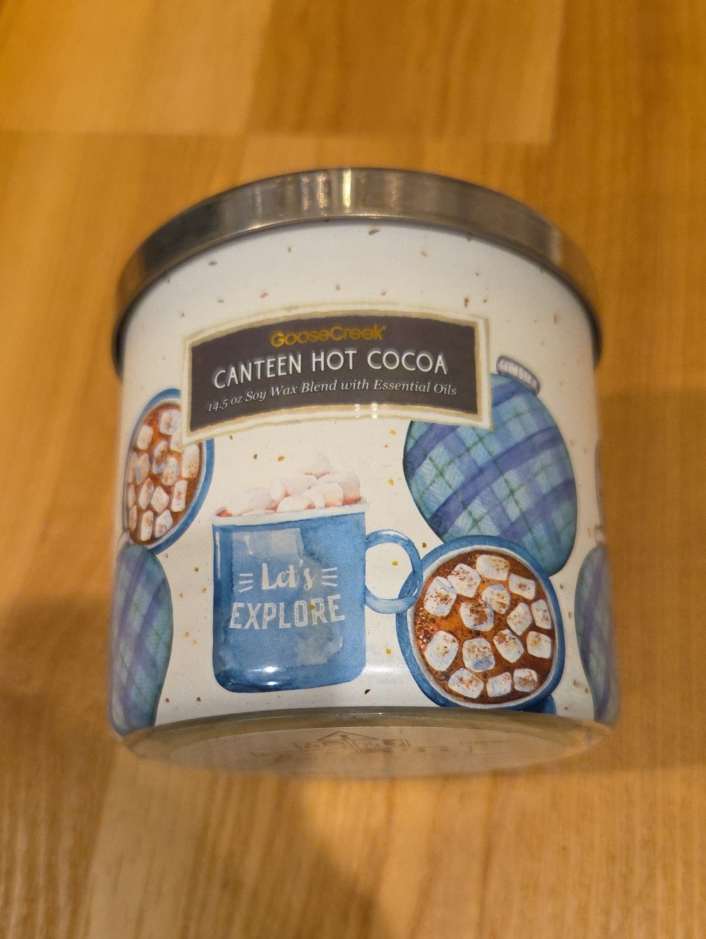 Goose Creek Canteen Hot Cocoa Scented Candle - Blue, White, Brown